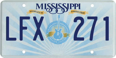 MS license plate LFX271