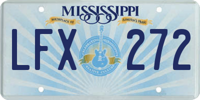 MS license plate LFX272