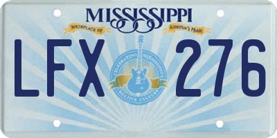 MS license plate LFX276