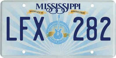 MS license plate LFX282