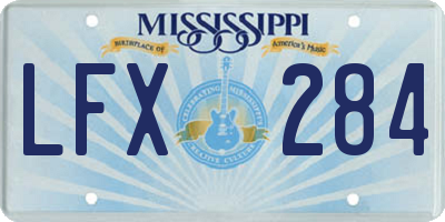 MS license plate LFX284
