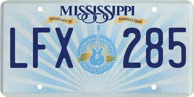 MS license plate LFX285