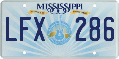 MS license plate LFX286