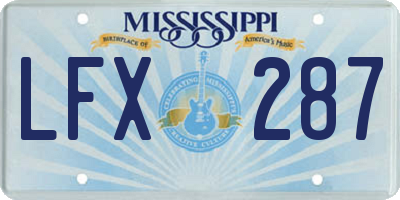 MS license plate LFX287