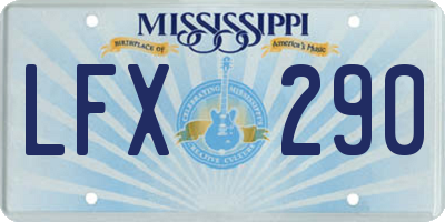 MS license plate LFX290