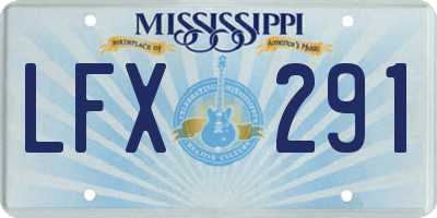 MS license plate LFX291