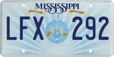 MS license plate LFX292