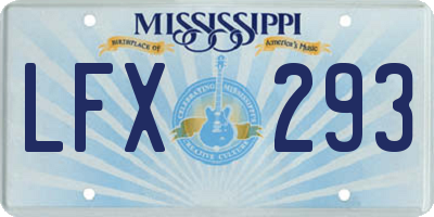 MS license plate LFX293