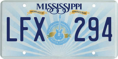 MS license plate LFX294