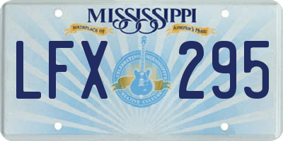 MS license plate LFX295