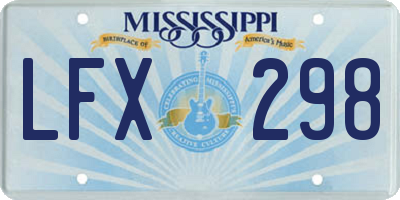 MS license plate LFX298