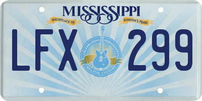 MS license plate LFX299