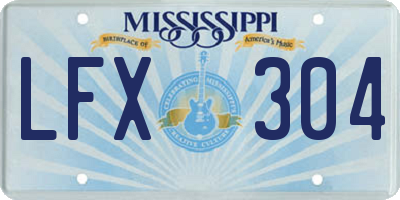 MS license plate LFX304