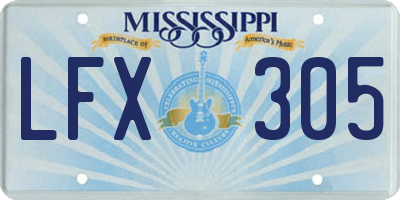 MS license plate LFX305