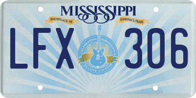 MS license plate LFX306
