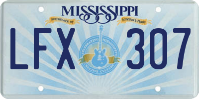 MS license plate LFX307