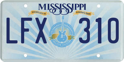 MS license plate LFX310