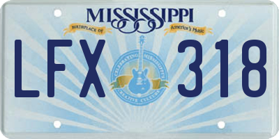 MS license plate LFX318