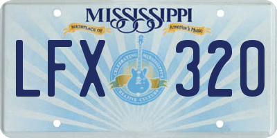 MS license plate LFX320