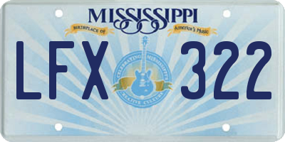 MS license plate LFX322