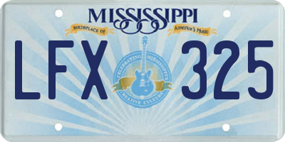 MS license plate LFX325