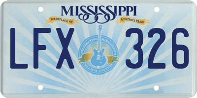 MS license plate LFX326