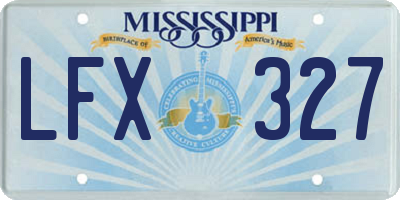 MS license plate LFX327