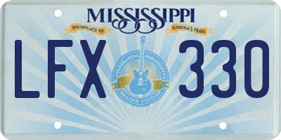 MS license plate LFX330