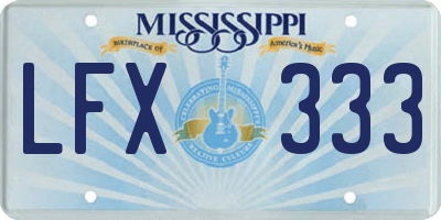 MS license plate LFX333
