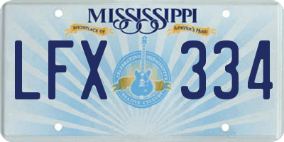 MS license plate LFX334