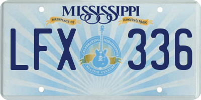 MS license plate LFX336