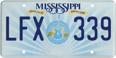 MS license plate LFX339