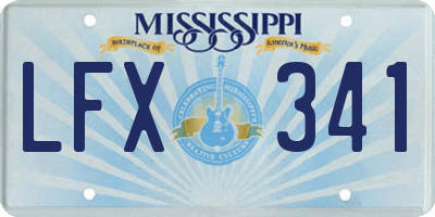 MS license plate LFX341