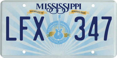 MS license plate LFX347