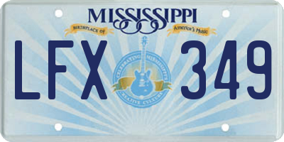 MS license plate LFX349