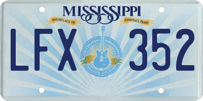MS license plate LFX352