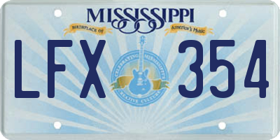 MS license plate LFX354
