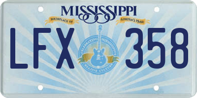 MS license plate LFX358