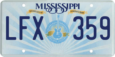MS license plate LFX359