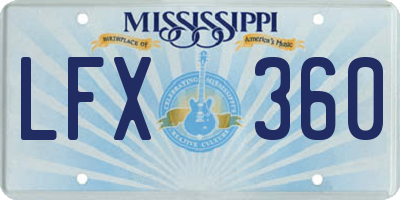 MS license plate LFX360