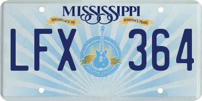 MS license plate LFX364