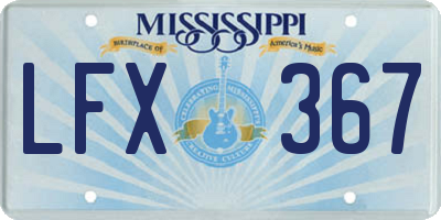 MS license plate LFX367