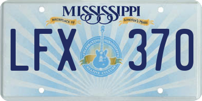 MS license plate LFX370