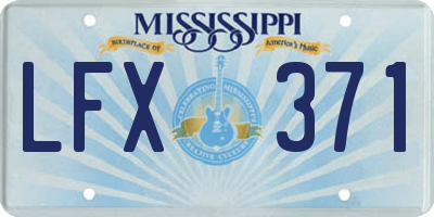 MS license plate LFX371