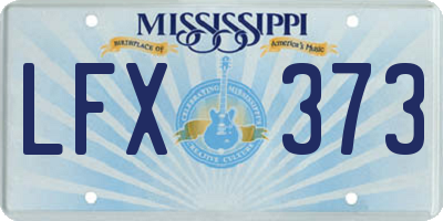 MS license plate LFX373