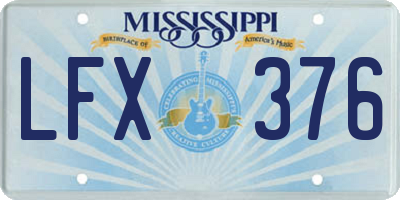 MS license plate LFX376