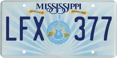 MS license plate LFX377