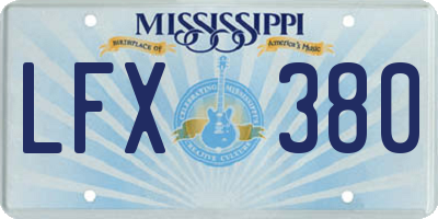 MS license plate LFX380
