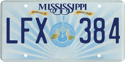 MS license plate LFX384
