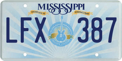 MS license plate LFX387